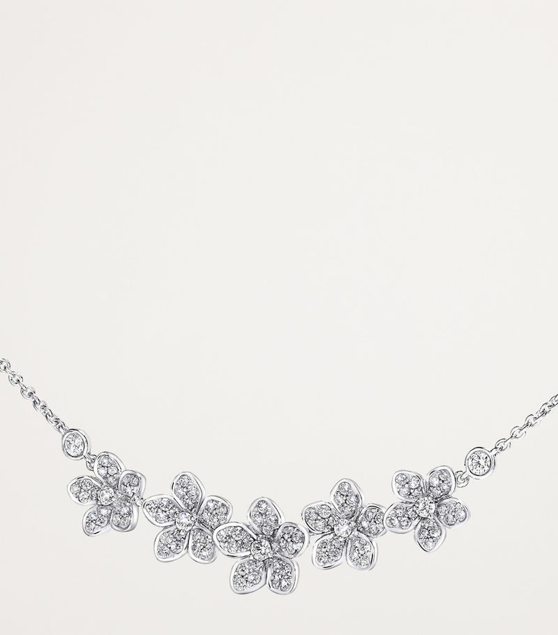 Graff white gold diamond Wild Flower necklace, imported from the UK