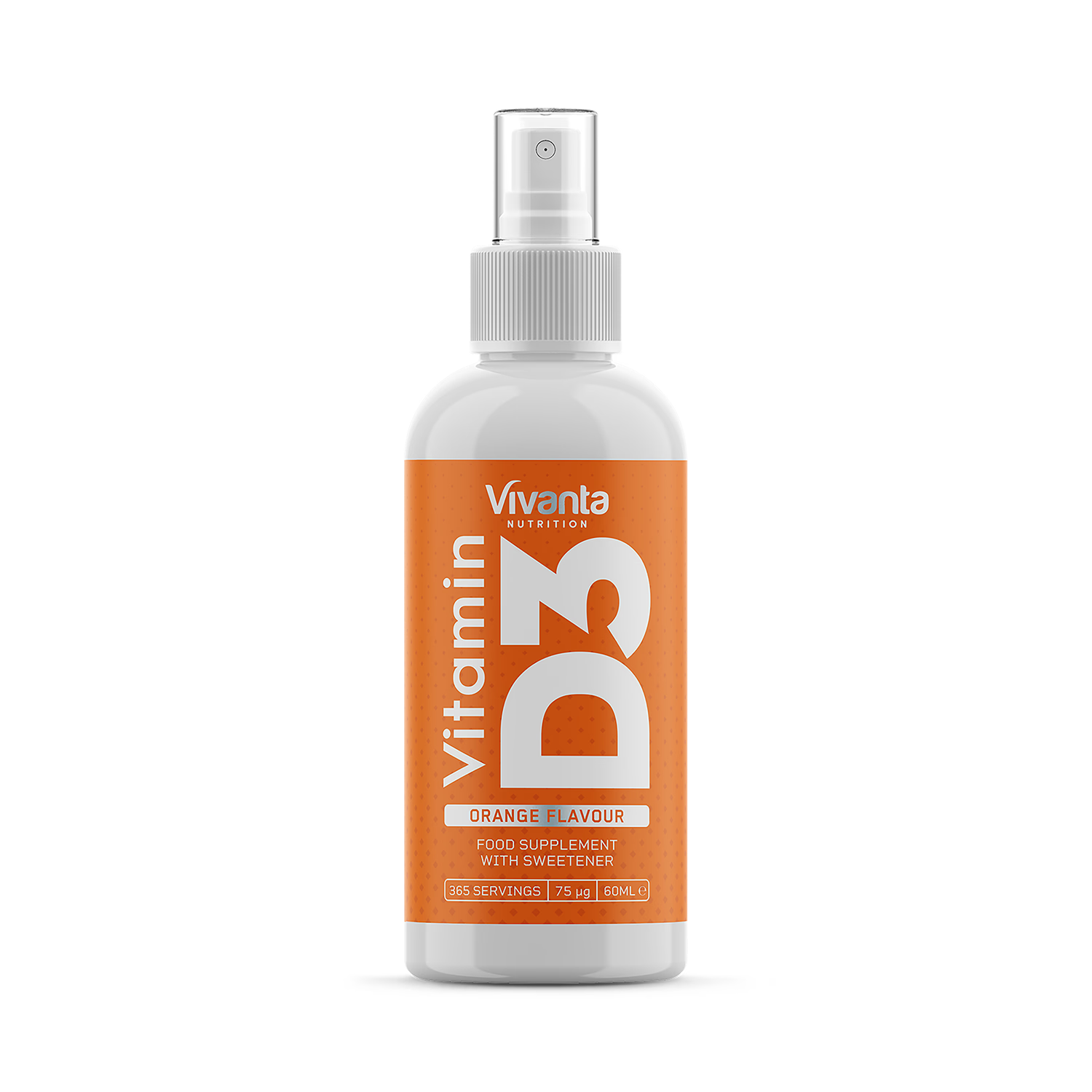 Vivanta Nutrition Vitamin D Spray 3000IU Orange Flavour 60ml, imported from the UK