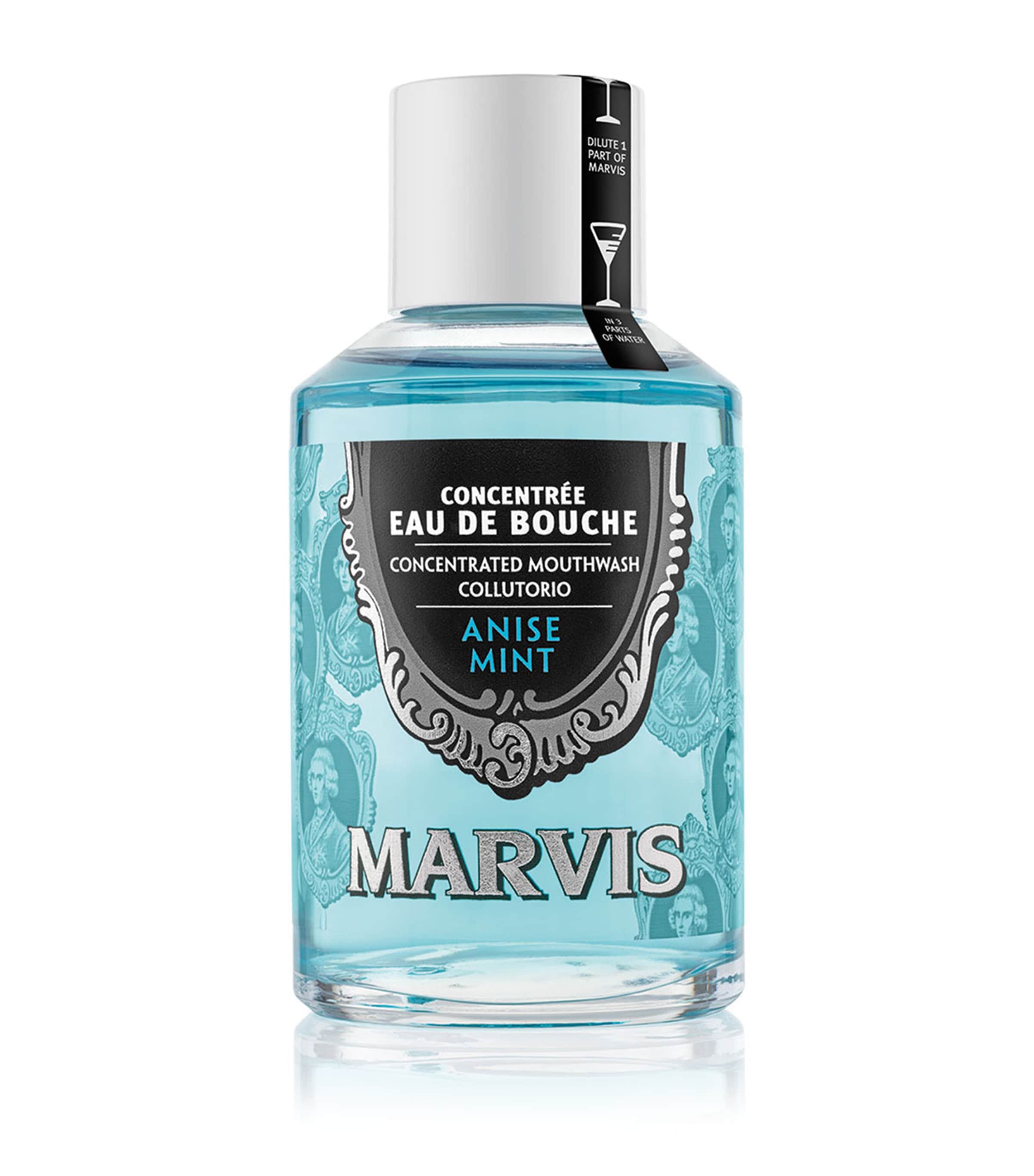 Marvis anise mint mouthwash, imported from the UK