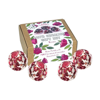 Bomb Cosmetics Rose Bath Creamers Ensemble Cadeau 4 Unités
