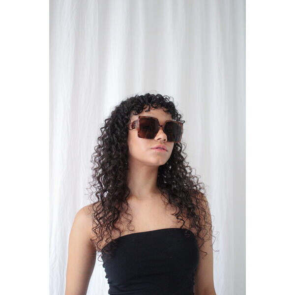 SVNX oversized square sunglasses tortoise shell brown lenses UK version