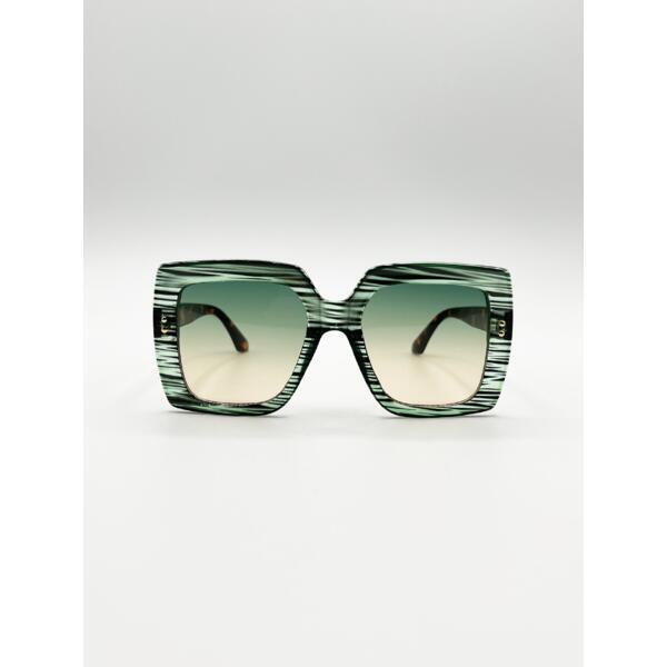SVNX oversized square frame sunglasses in multi print, imported from the UK