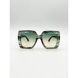 SVNX oversized square frame sunglasses in multi print, imported from the UK