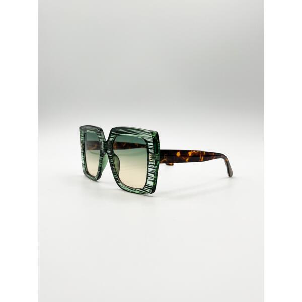 SVNX oversized square frame sunglasses in multi print, imported from the UK