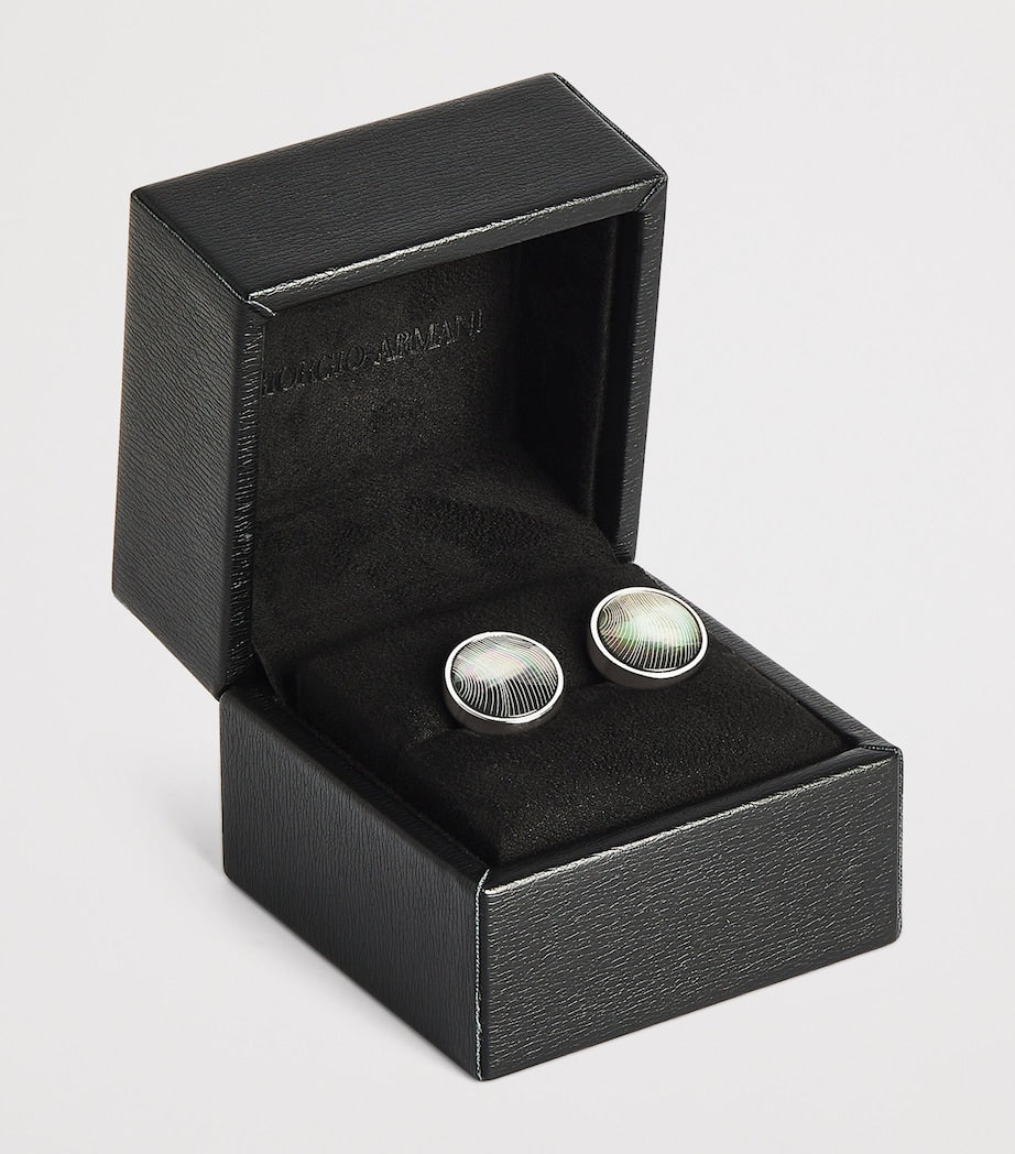 Giorgio Armani sterling silver cufflinks with coloured crystal, imported from the UK