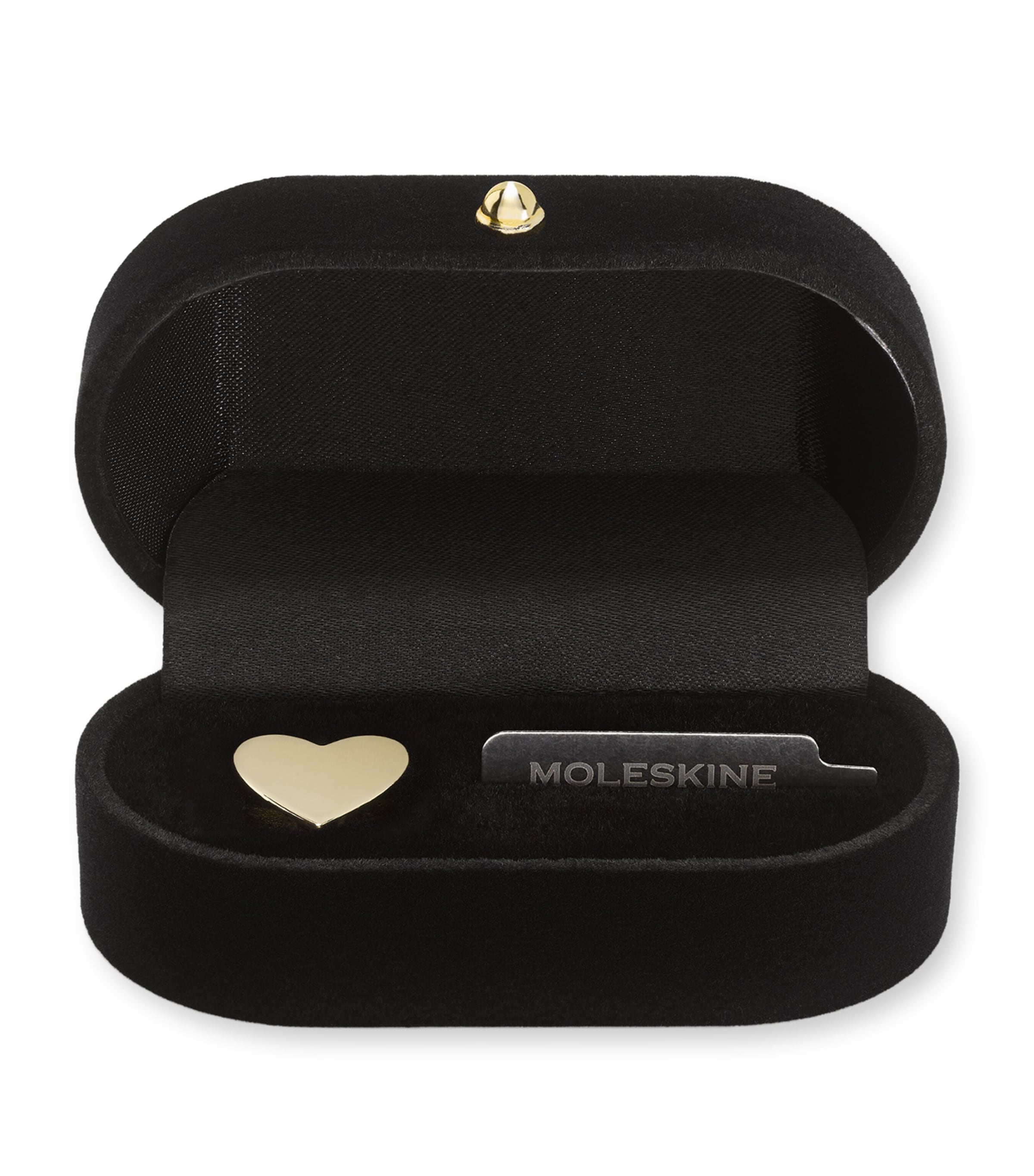 Moleskine gold-plated heart notebook charm, imported from the UK