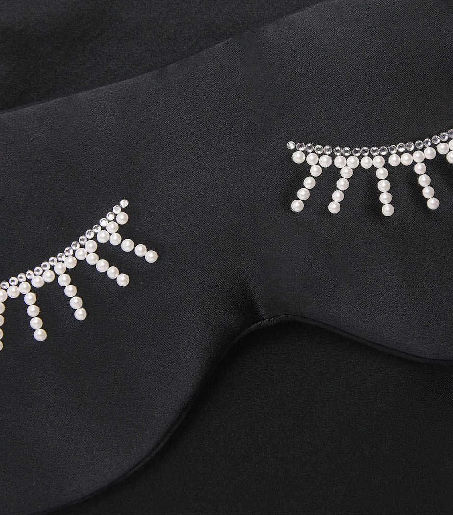 MANITO mulberry silk eye mask with faux pearls - British product