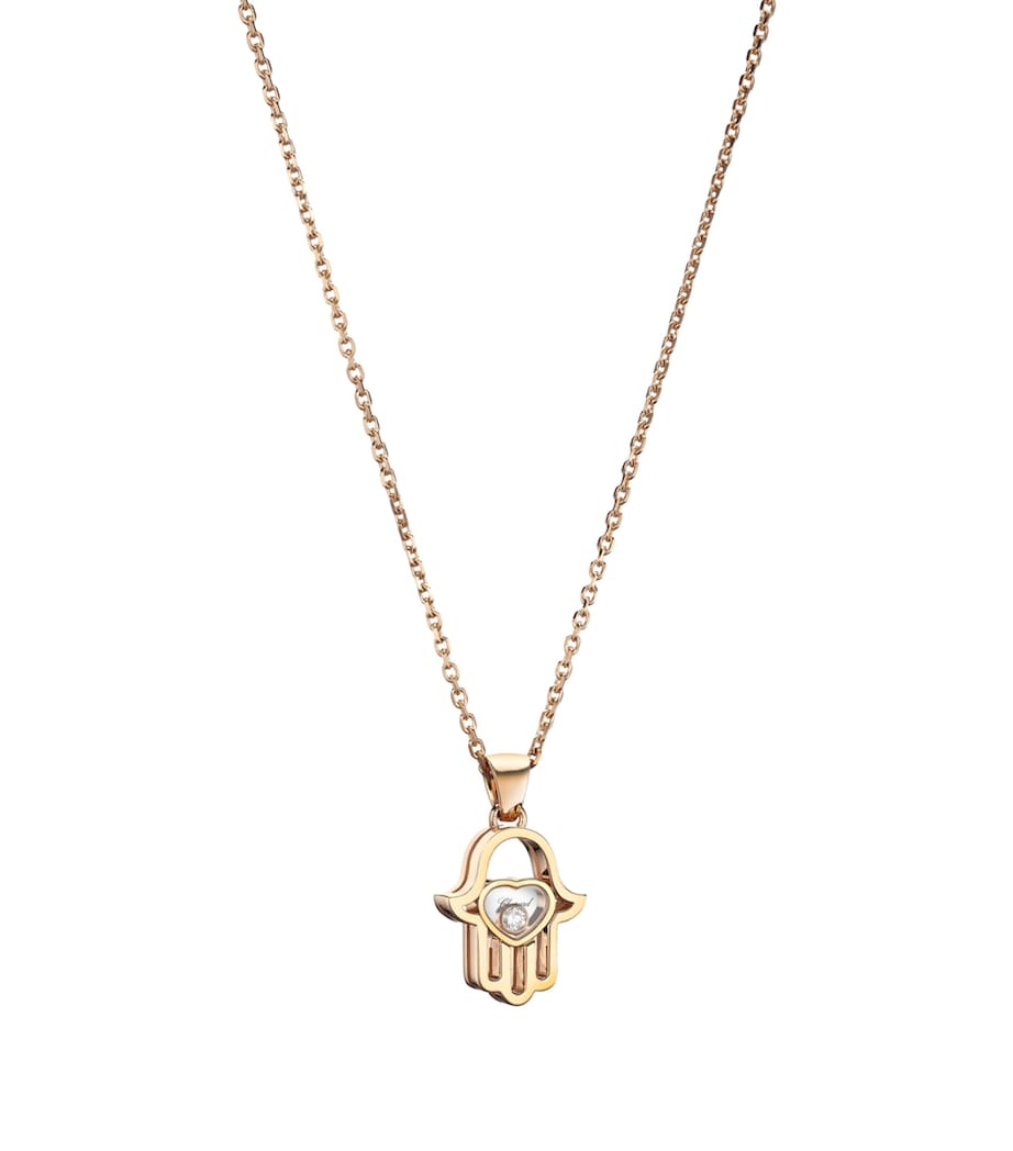 Chopard rose gold diamond Good Luck necklace 42cm, UK version