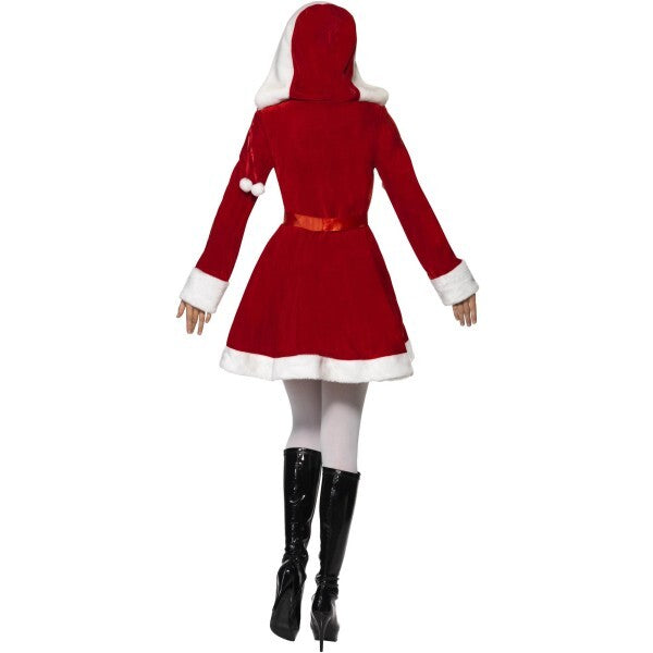 Smiffys Miss Santa Costume with Hood red dress (British brand)