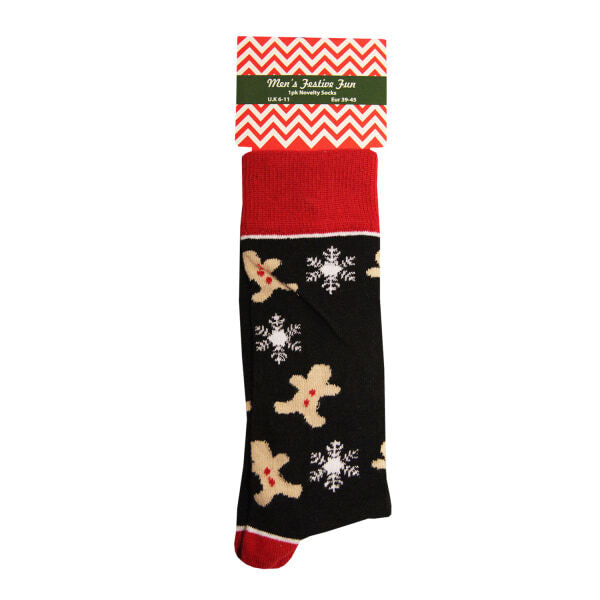 Festive Fun Mens Novelty Socks (UK 6-11 (EUR 39-45)) GOODS Superdrug Gingerbread  