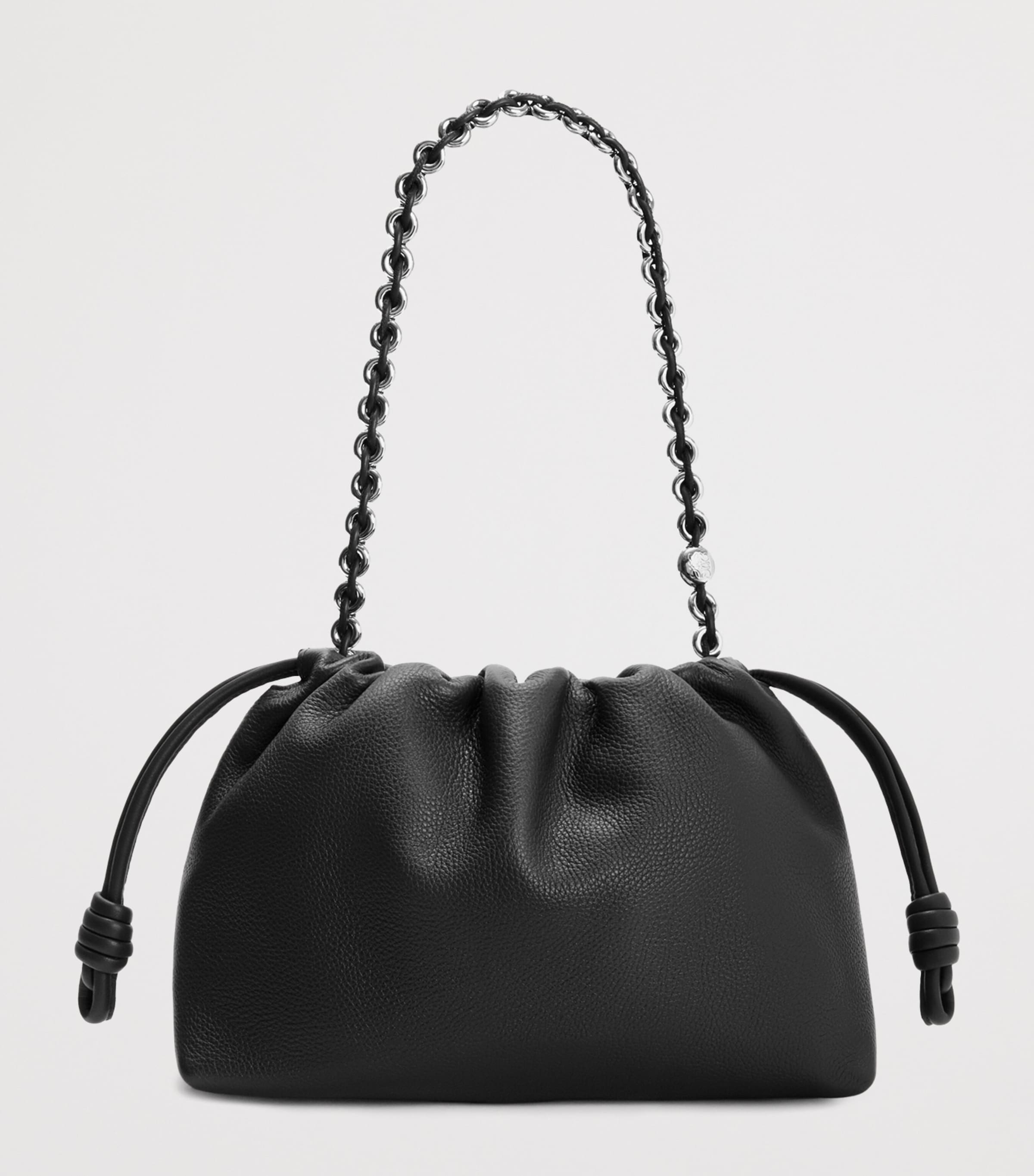 LOEWE Flamenco shoulder bag in leather with knotted drawstrings - British product