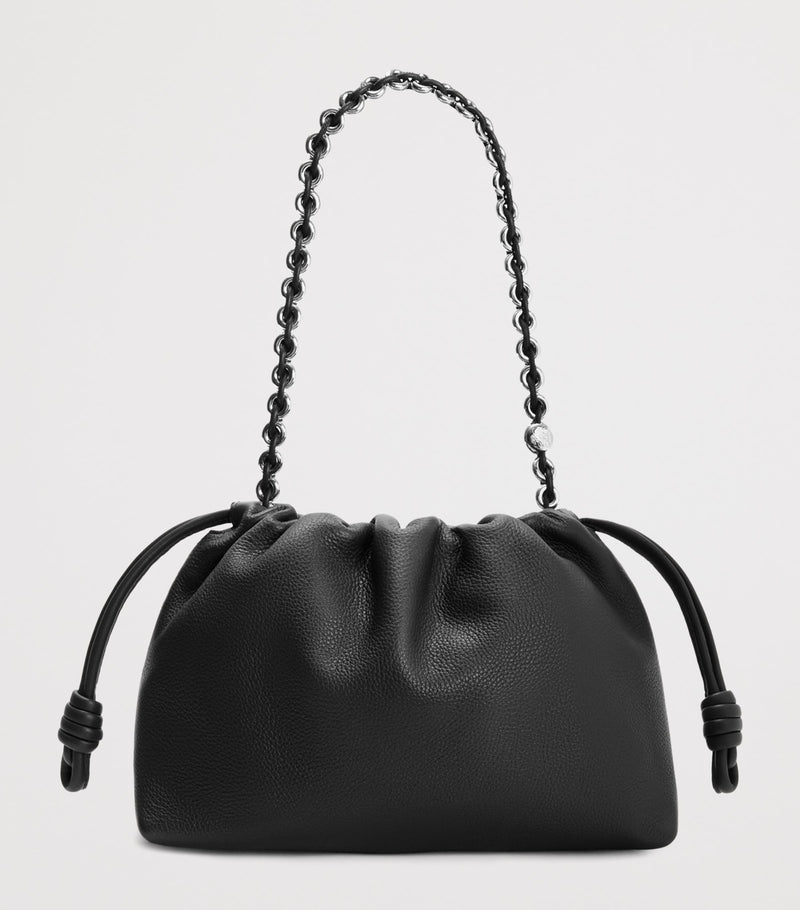 LOEWE Flamenco shoulder bag in leather with knotted drawstrings - British product