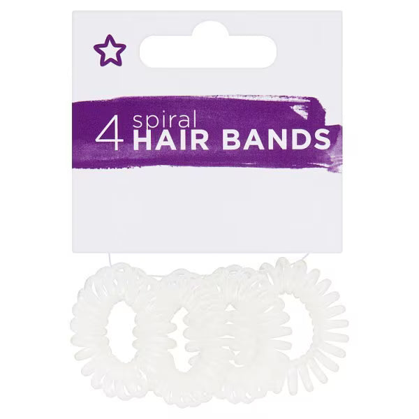 Superdrug Spiral Clear Elastics 4 Pack (British brand)