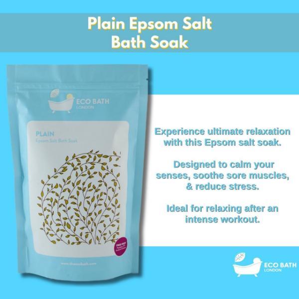 Eco Bath unscented Epsom salt bath soak 1kg, imported from the UK