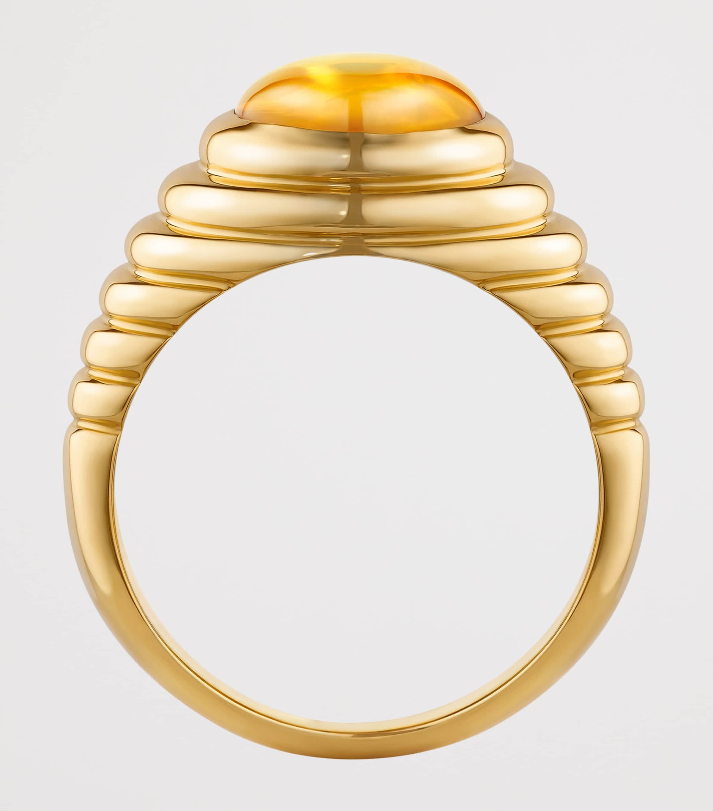 Bvlgari yellow gold topaz quartz ring - (British brand)
