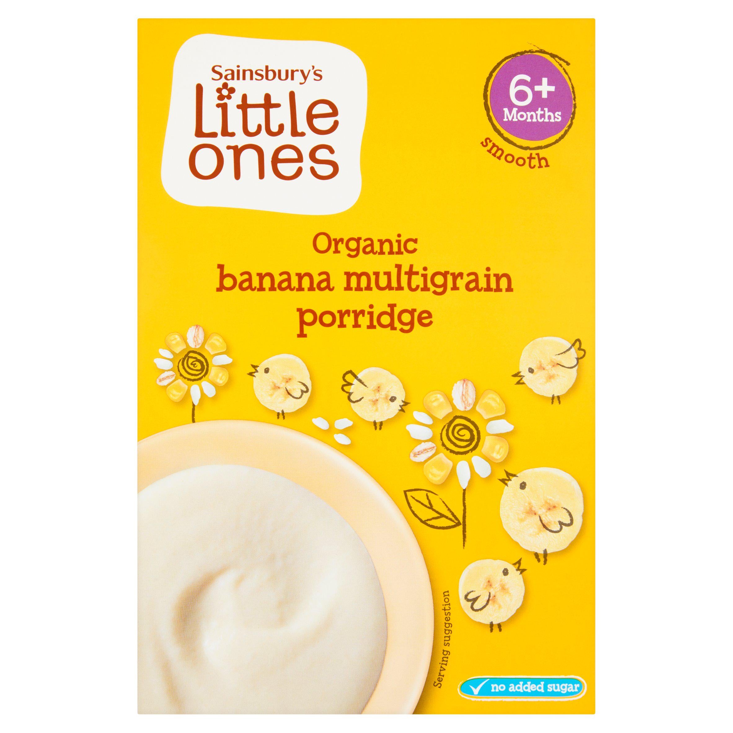 Sainsbury's Little Ones Organic Banana Multigrain Porridge 6+ Months 120g baby meals Sainsburys   