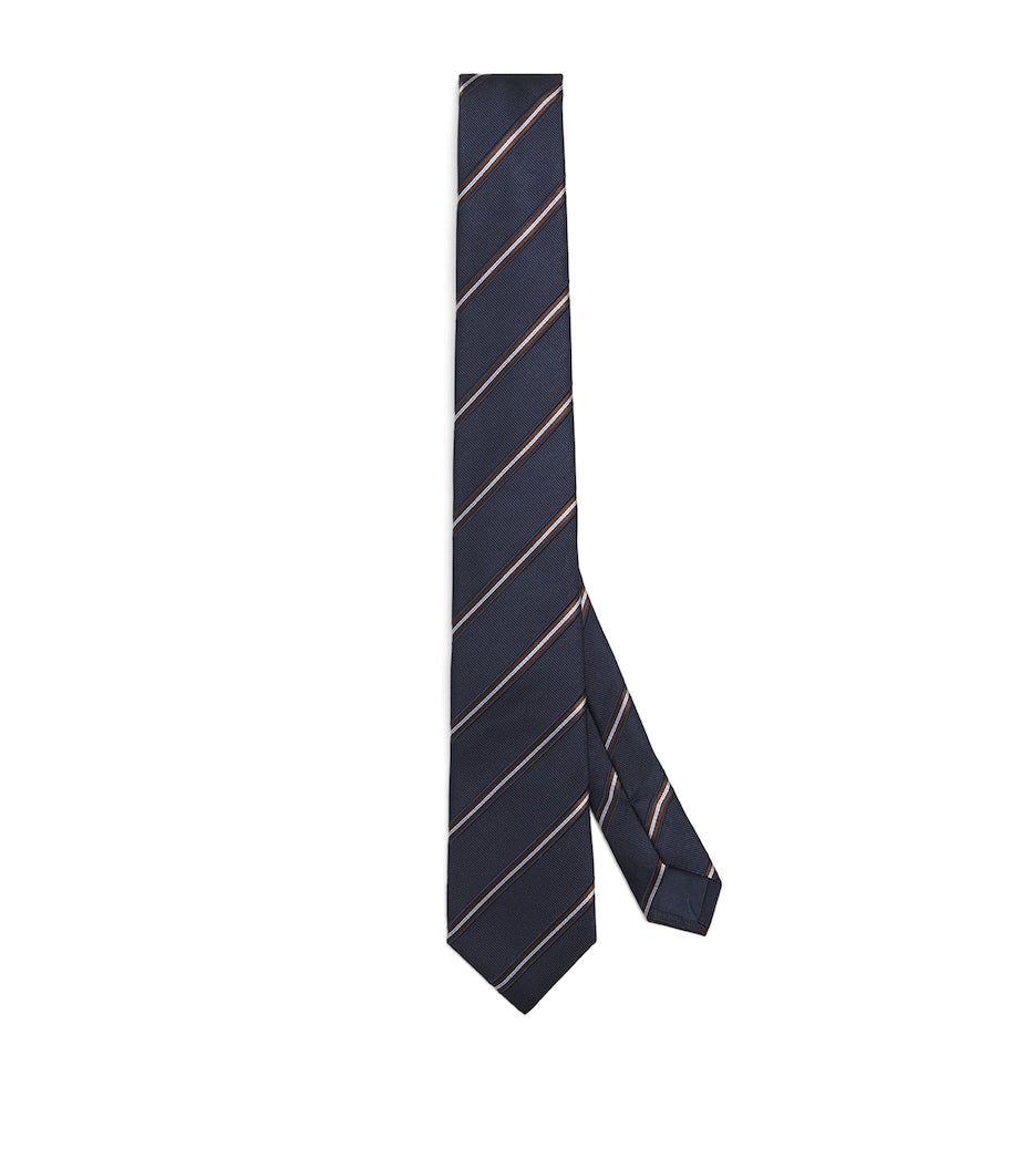 Giorgio Armani silk jacquard stripe tie, imported from the UK