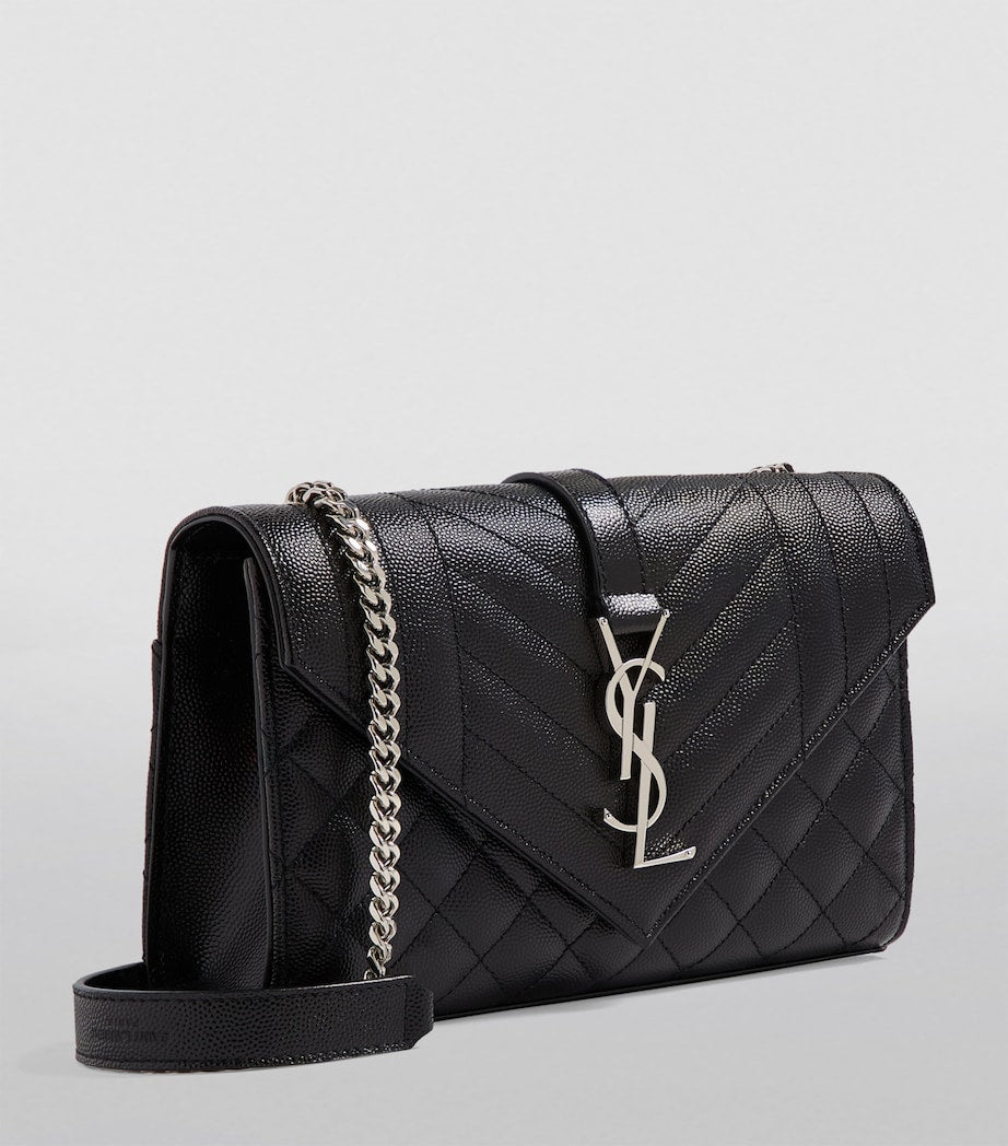 Saint Laurent Small Envelope Matelassé shoulder bag, imported from the UK