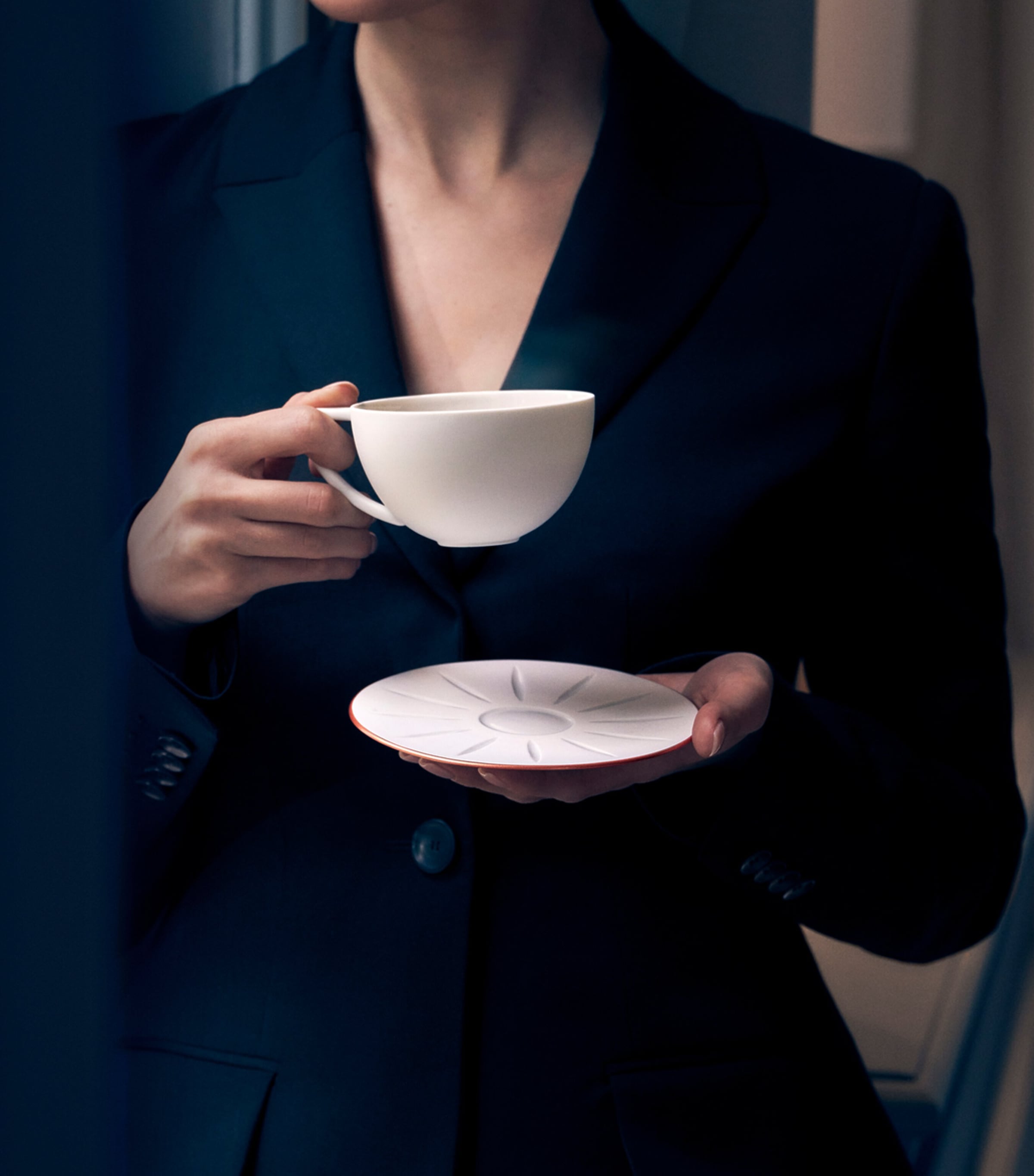 Louis XIII Light of the Time teacup and saucer, UK version