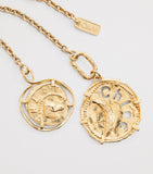 Chloé Medals scarf necklace gold-tone brass, imported from the UK