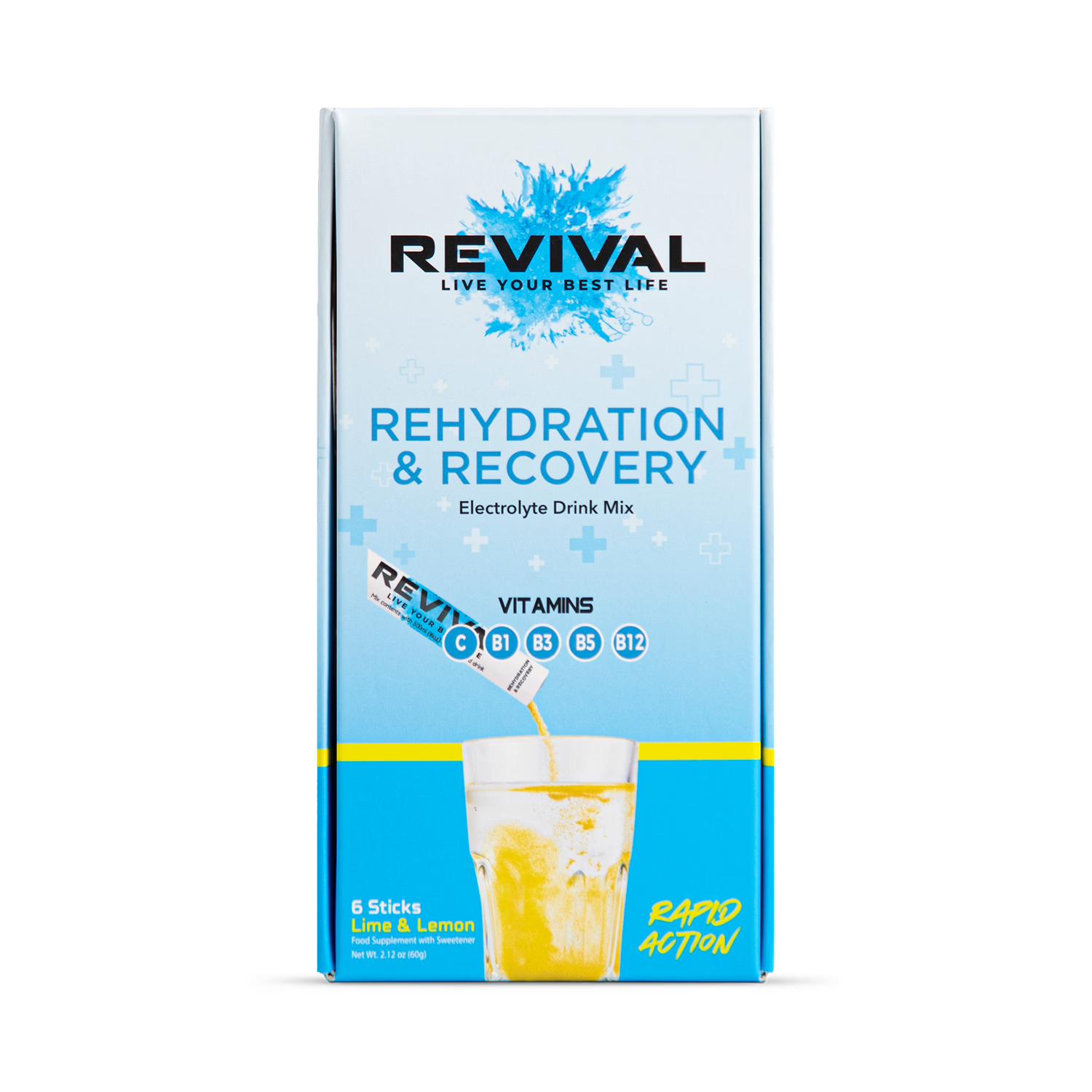 Revival Rehydration Recovery Lemon Lime sachets 6 pack (British brand)