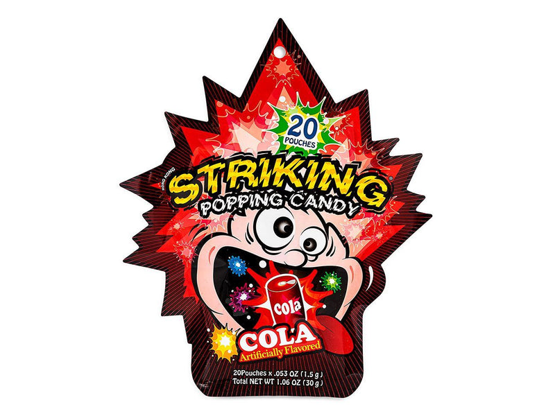 Striking popping candy in cola flavour - British product