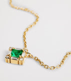 Suzanne Kalan princess pendant gold diamond emerald, imported from the UK