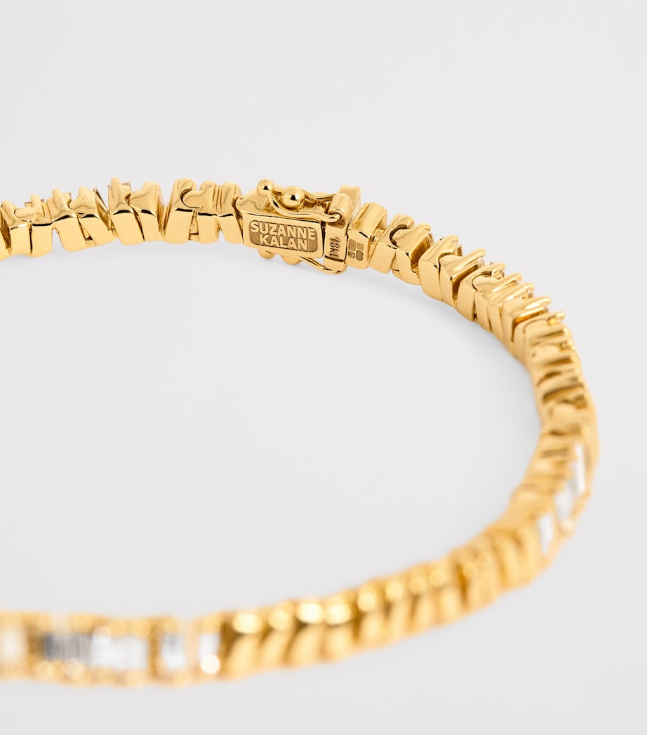 Suzanne Kalan yellow gold diamond tennis bracelet (British brand)