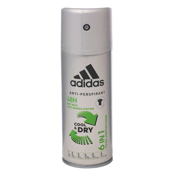 Adidas -  6in1 Men Cool and Dry Anti Perspirant Spray 150ml GOODS Superdrug   