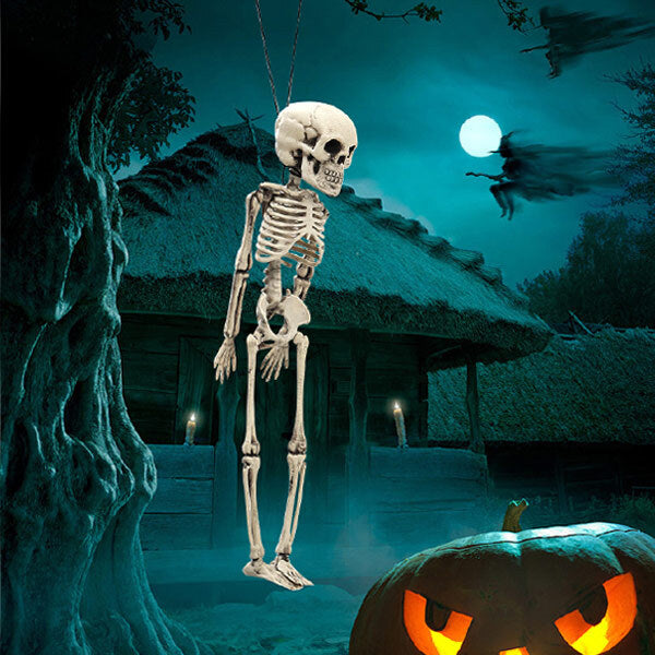 Livingandhome Halloween hanging skeleton 30cm, posable limbs (British brand)