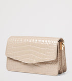 Aspinal of London croc-embossed leather Eliza clutch bag (British brand)