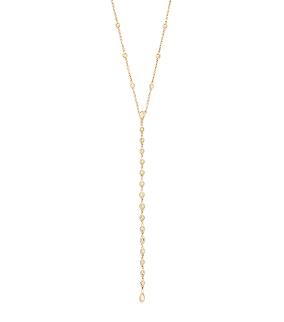 Jacquie Aiche yellow gold diamond Y necklace - British product