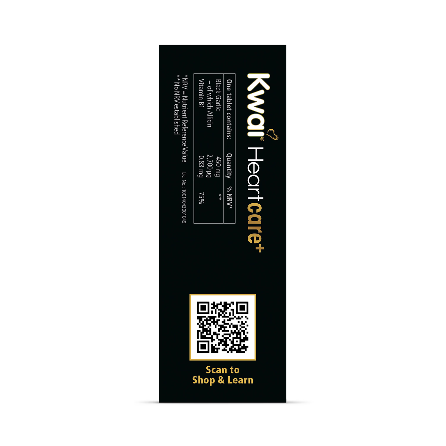 Kwai Heartcare Garlic Vitamin B1 100 tablets, UK version