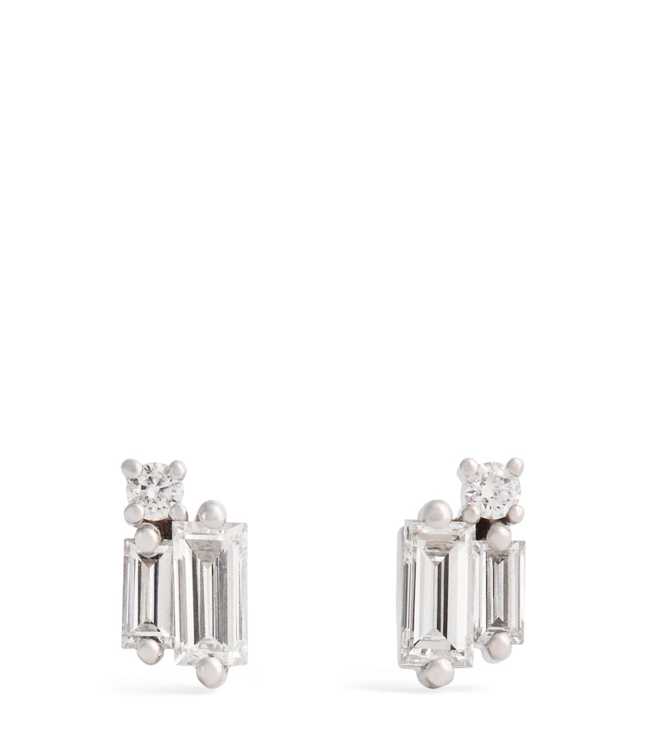 Suzanne Kalan white gold diamond bold burst stud earrings - British product