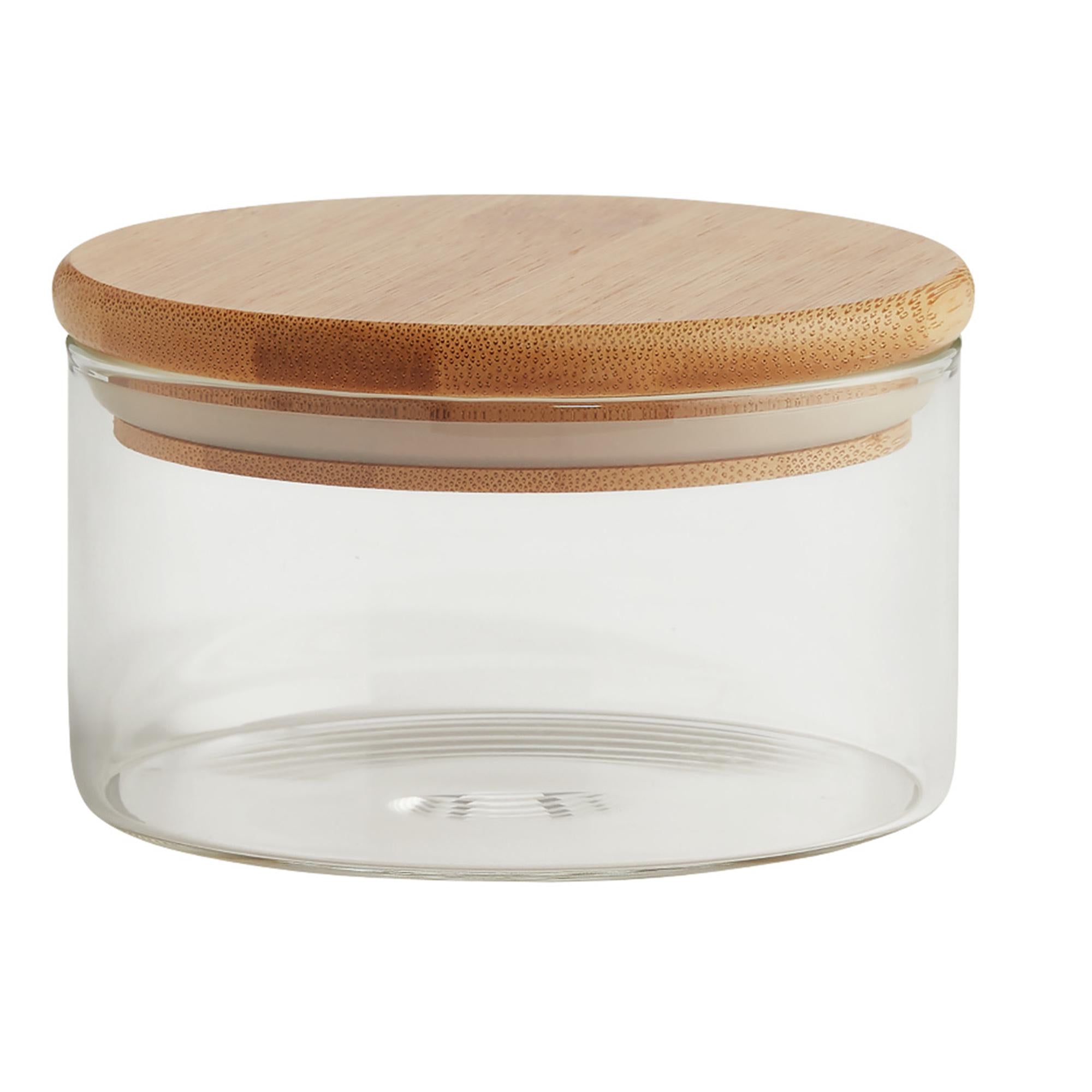 Habitat Round Glass Jar With Bamboo Lid 280ml GOODS Sainsburys   