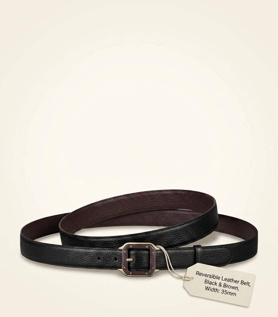 Cartier Santos reversible leather belt 3cm, UK version