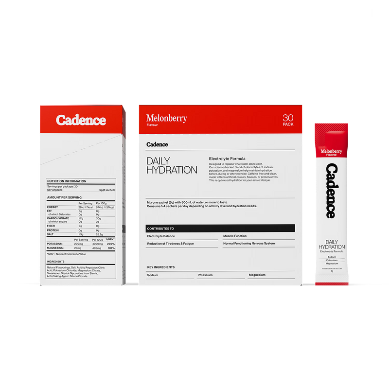 Cadence Melonberry Hydration Sachets 30 Pack (British brand)