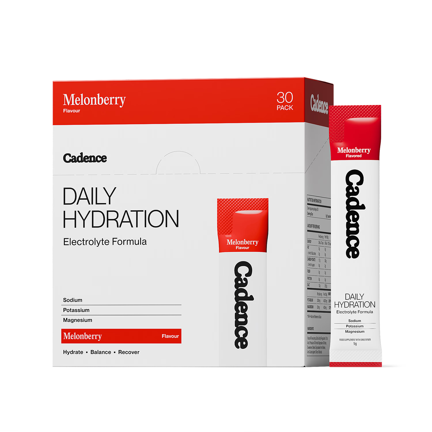 Cadence Melonberry Hydration Sachets 30 Pack (British brand)