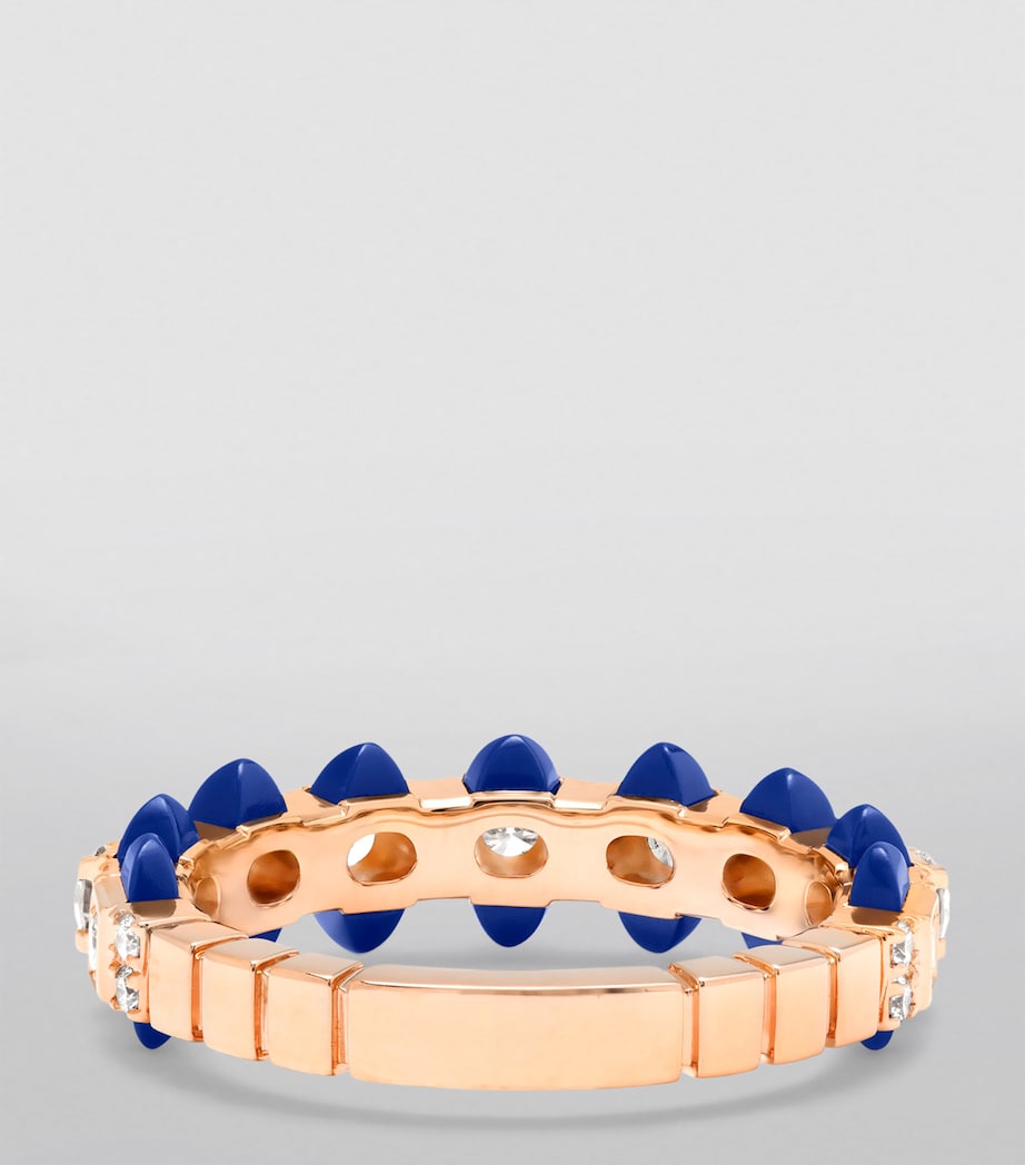Marli New York rose gold diamond lapis lazuli Tip-Top ring, imported from the UK