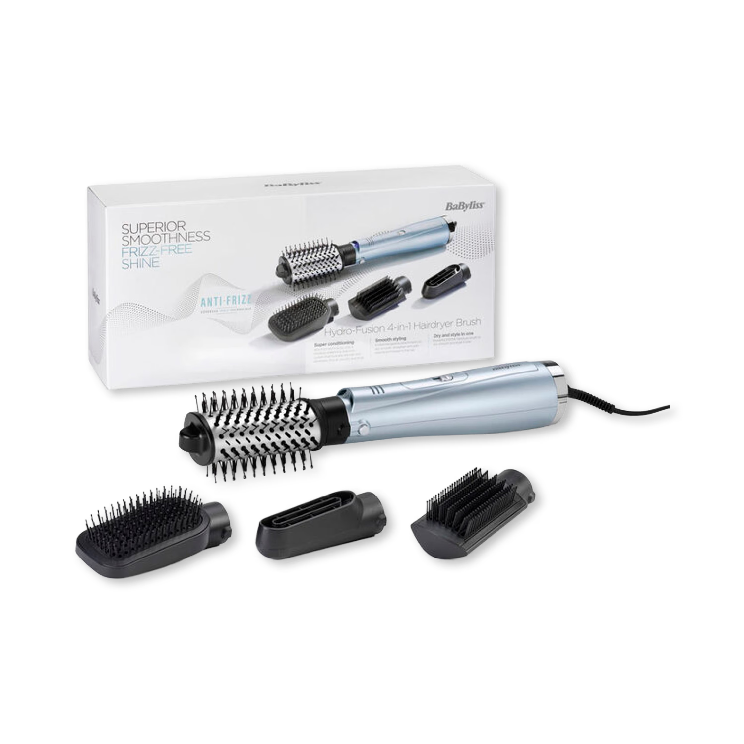 BaByliss 4-in-1 hair dryer brush hot air styler (British brand)