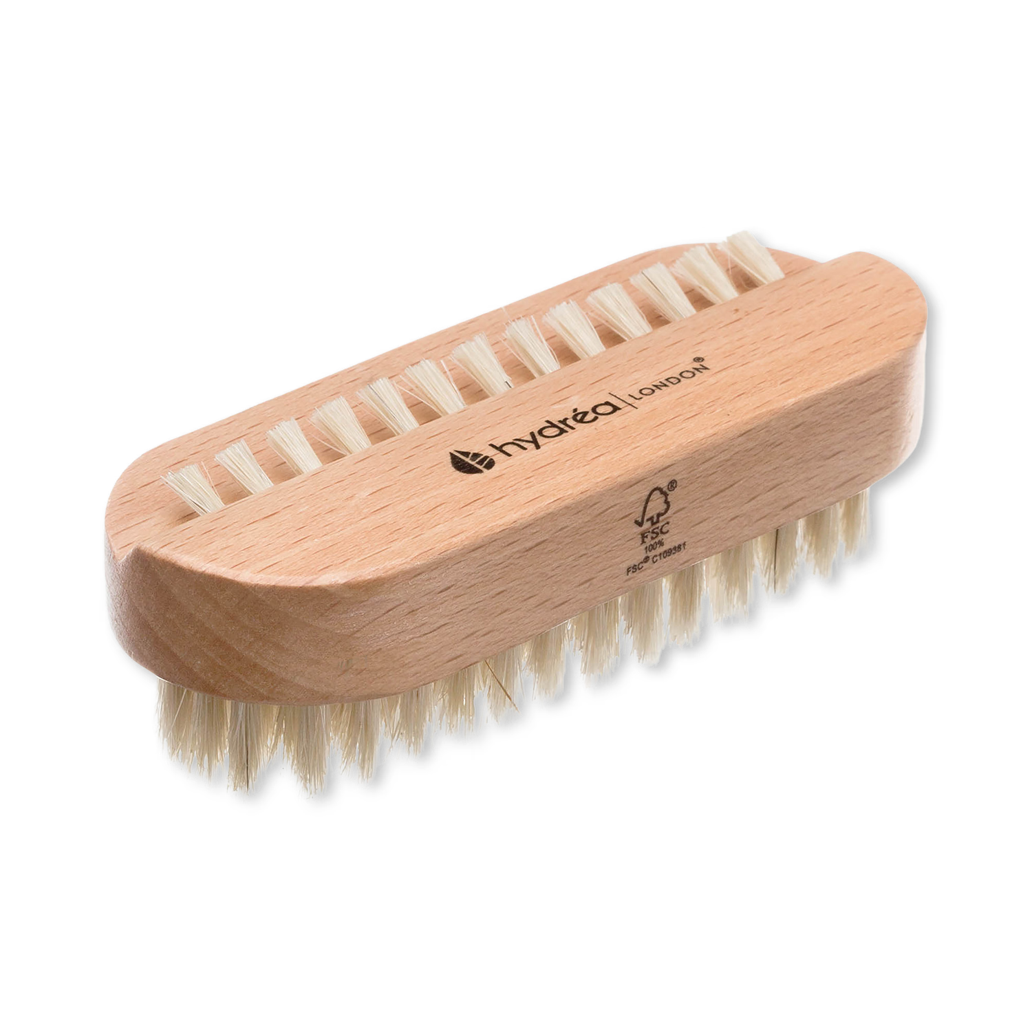 Hydréa London dual-sided natural bristle nail brush (British brand)