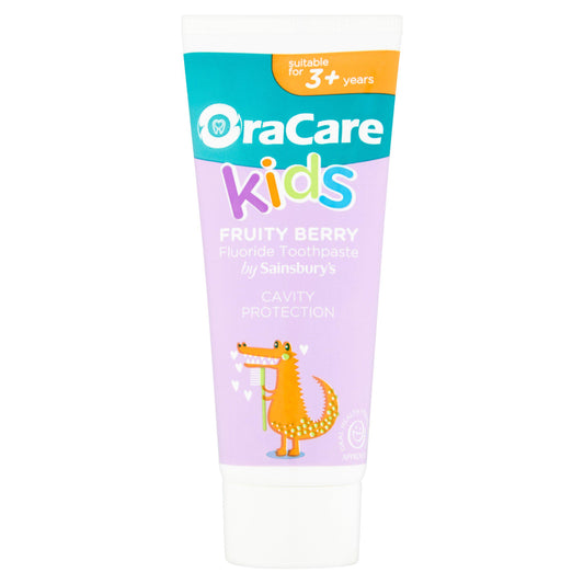OraCare+ Kids Fruity Berry Fluoride Toothpaste 75ml Age 3-5 Sainsburys   