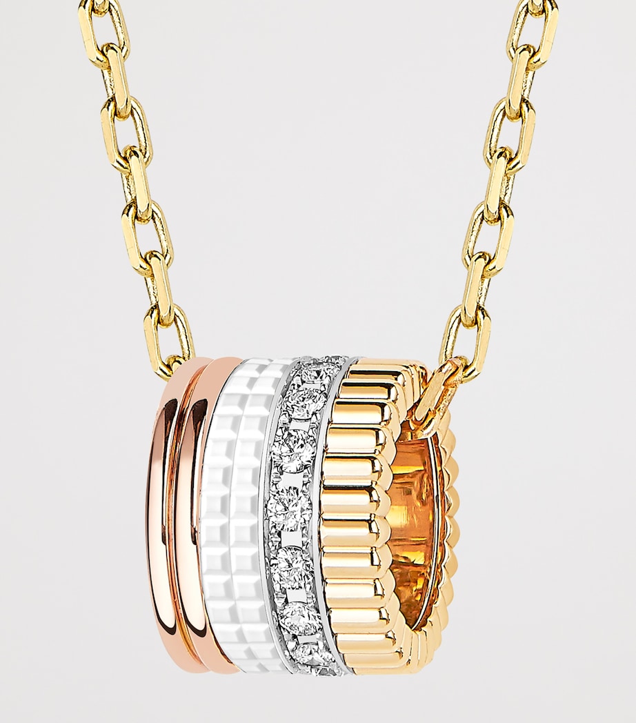 Boucheron Quatre White Edition mixed gold diamond necklace, imported from the UK