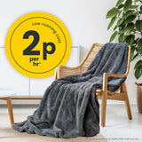 Cosi Home luxury faux fur electric heated throw grey, UK version