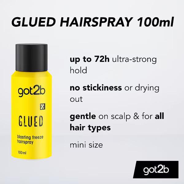 got2b Glued Hairspray 100ml aluminium aerosol spray, UK version