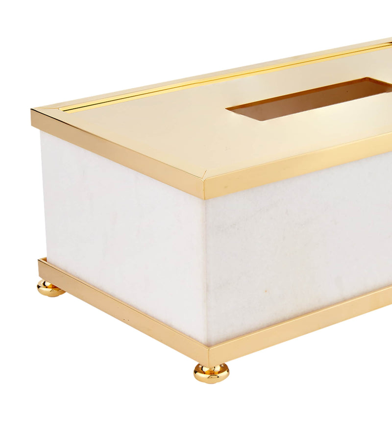 ZODIAC marble tissue box with gold-plated hardware (British brand)
