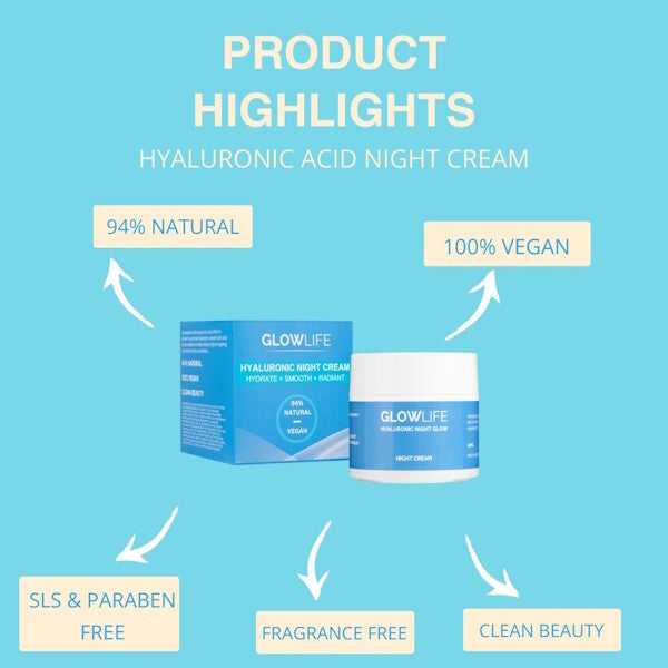 Glowlife hyaluronic night cream 50ml, UK version