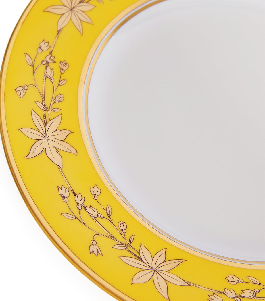 GINORI 1735 dinner plate with botanical wreath and gold trim 26.5cm, UK version