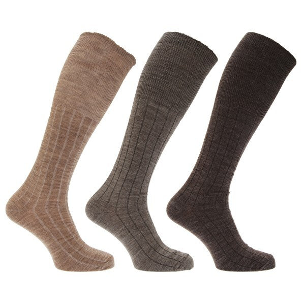 Mens Long Length Ribbed Socks (Pack Of 3) (UK 6-11)