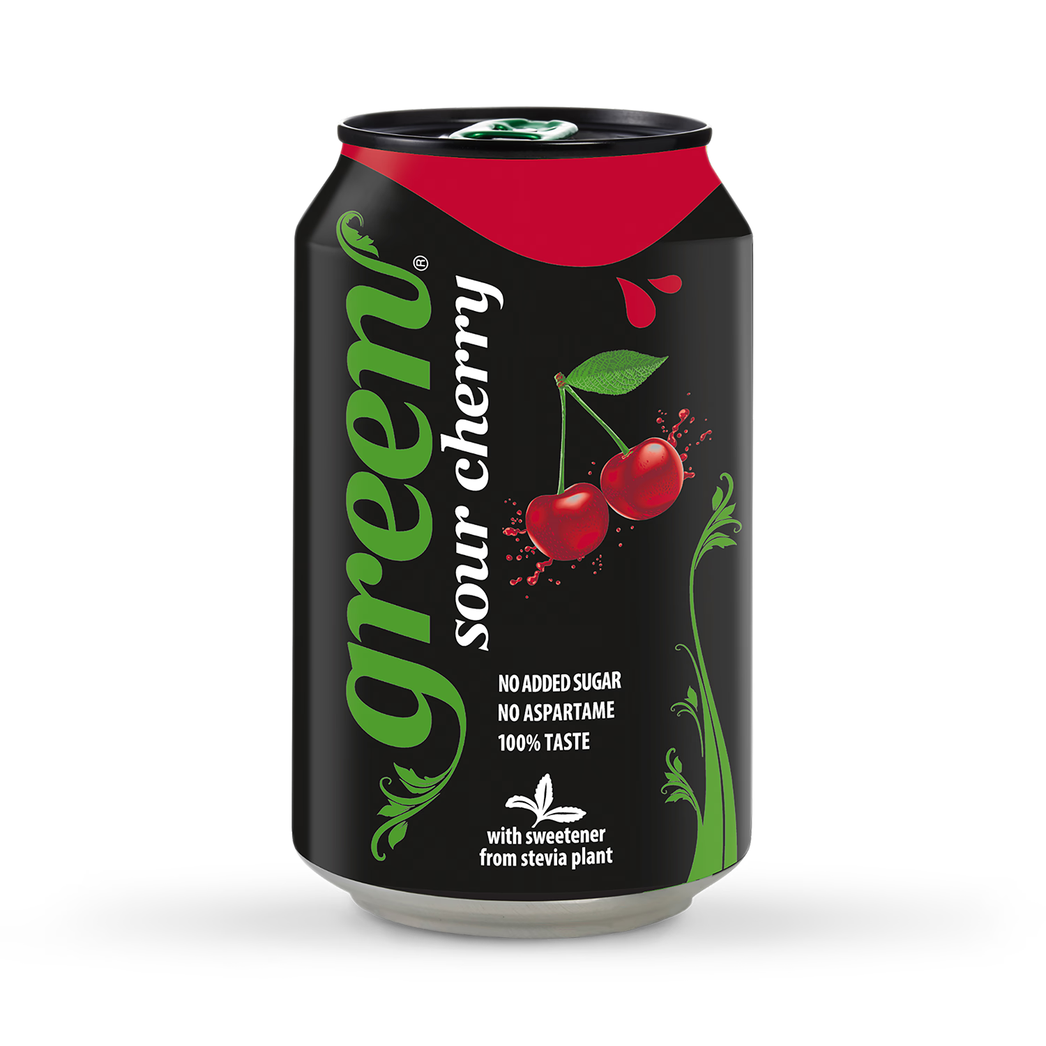 Green sour cherry soda 330ml (British brand)